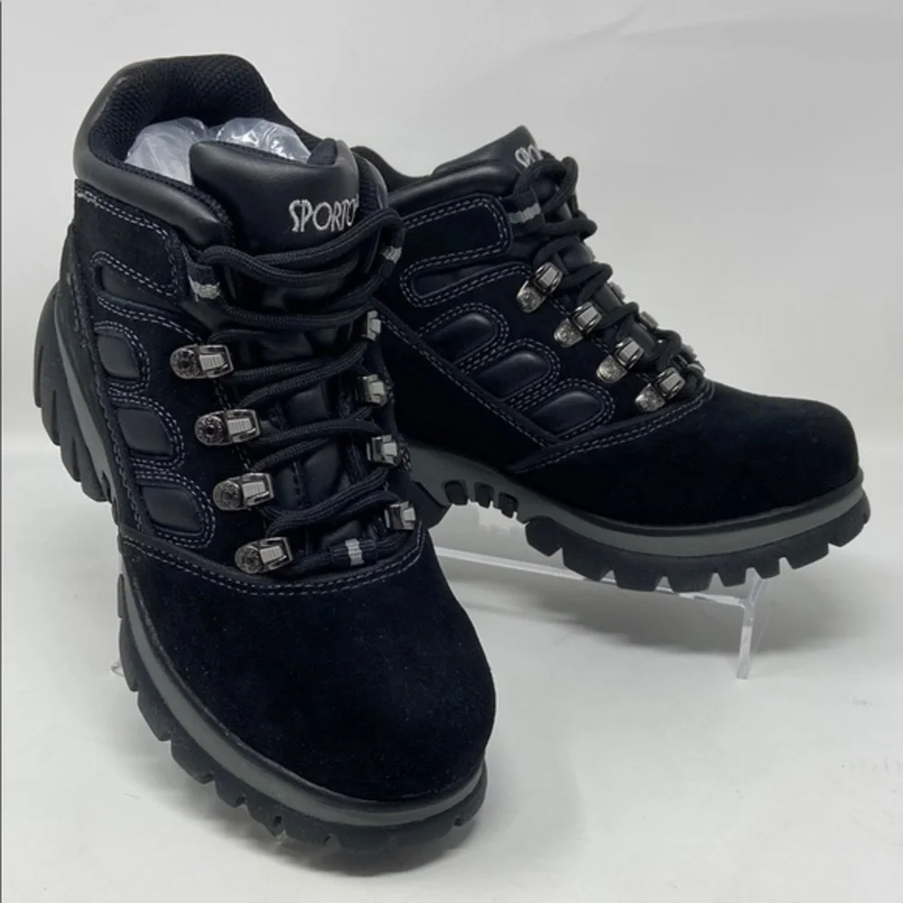 NWT Sporto “Devon” Black Winter Waterproof Leather Ankle Boots Size 7 1/2